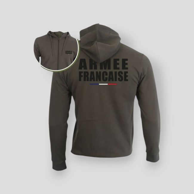 Sweatshirt mit Reißverschluss Armée Française - Khaki - Summit Outdoor Lifestyle
