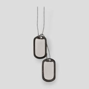 Plaques d'identité US avec chaînes et silencieux - Argent - Mil-Tec
