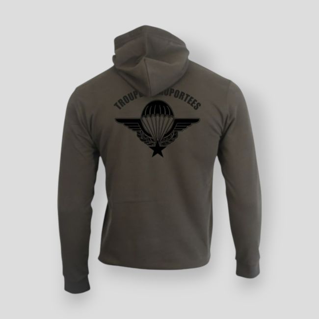 Sweat-shirt com fecho de correr Tropas Aerotransportadas - Caqui - Summit Outdoor Lifestyle