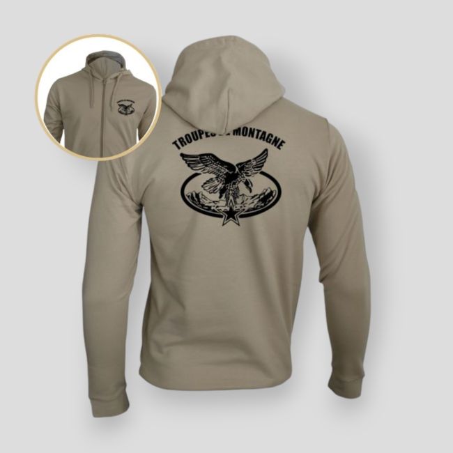 Sweat-shirt zippé Troupes de Montagne - Light Sand - Summit Outdoor Lifestyle
