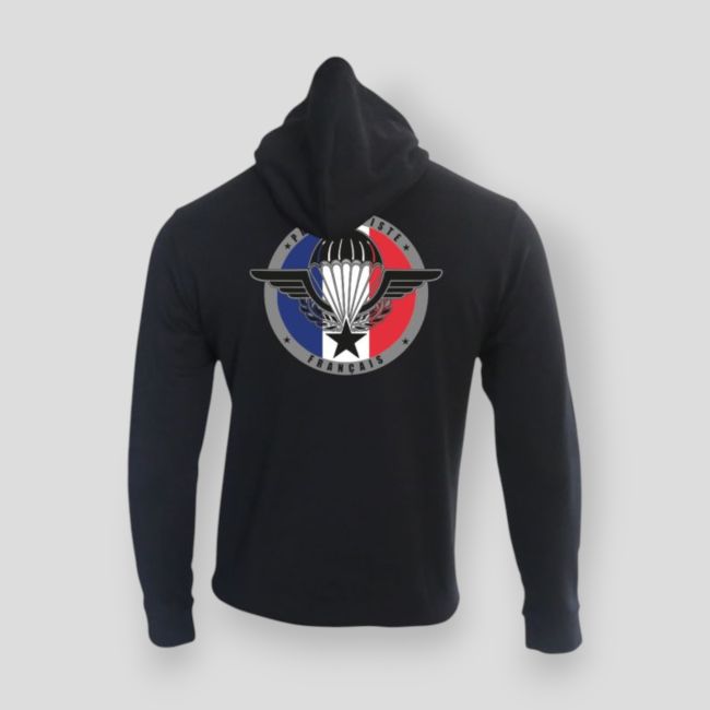 Felpa con zip Troupes Aéroportées France - Nero - Summit Outdoor Lifestyle