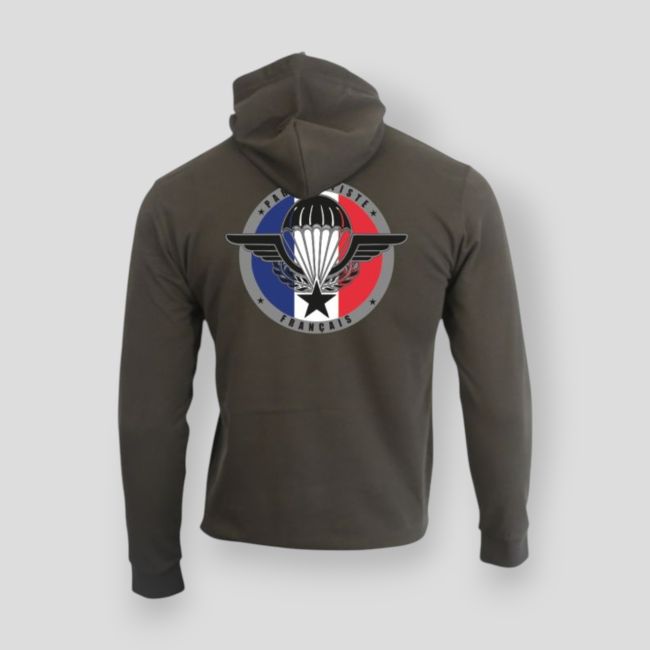Sweat-shirt zippé Troupes Aéroportées France - Kaki - Summit Outdoor Lifestyle