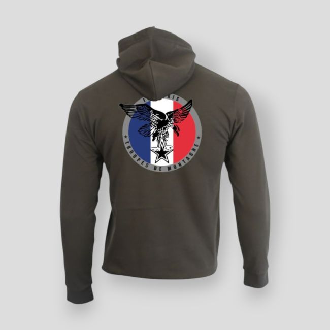 Felpa con zip Troupes de Montagne France - Kaki - Summit Outdoor Lifestyle
