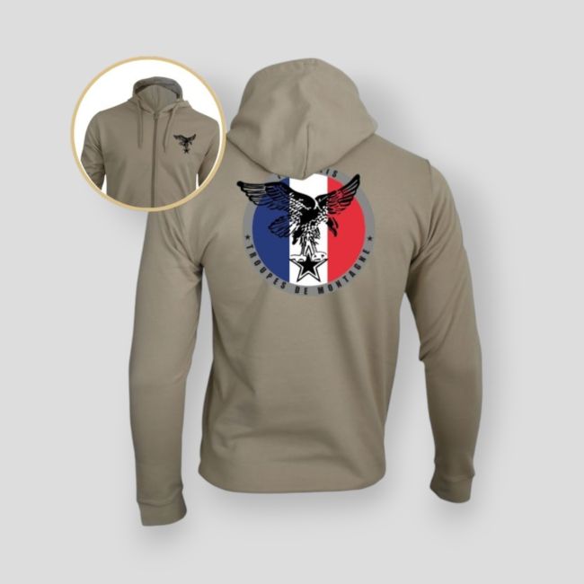 Felpa con zip Truppe di Montagna Francia - Light Sand - Summit Outdoor Lifestyle