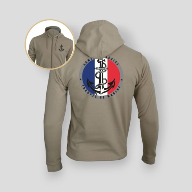 Sudadera con cremallera Troupes de Marine France - Light Sand - Summit Outdoor Lifestyle