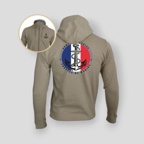 Sweat-shirt zippé Troupes de Marine France - Light Sand - Summit Outdoor Lifestyle