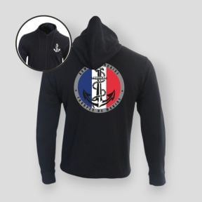 Sweat-shirt zippé Troupes de Marine France - Noir - Summit Outdoor Lifestyle