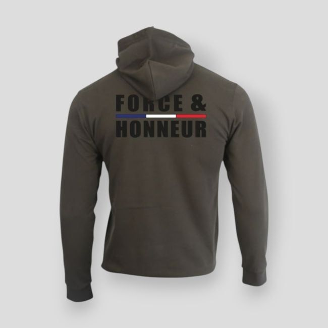 Sweatshirt met rits Force & Honeur Liseré - Kaki - Summit Outdoor Lifestyle