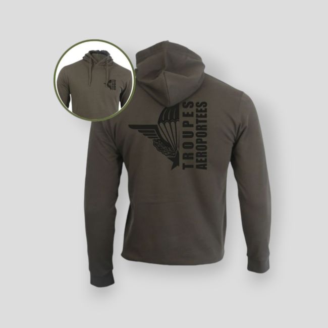 Sweat-shirt zippé Troupes Aéroportées Design - Kaki - Summit Outdoor Lifestyle