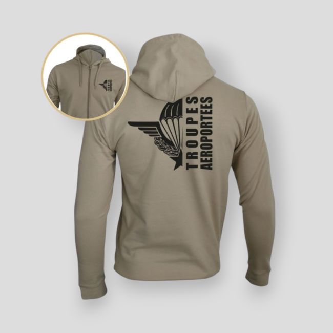 Sweat-shirt zippé Troupes Aéroportées Design - Light Sand - Summit Outdoor Lifestyle