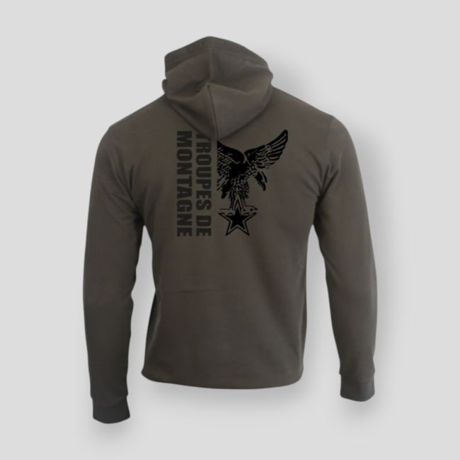 Sweatshirt com fecho de correr Tropas de Montanha Design - Cáqui - Summit Outdoor Lifestyle