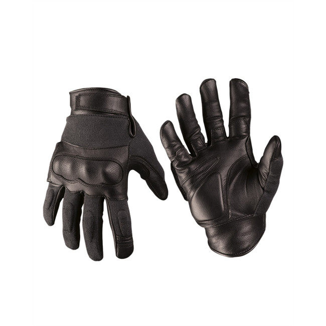 Gants Tactical Cuir/Kevlar noir - Miltec