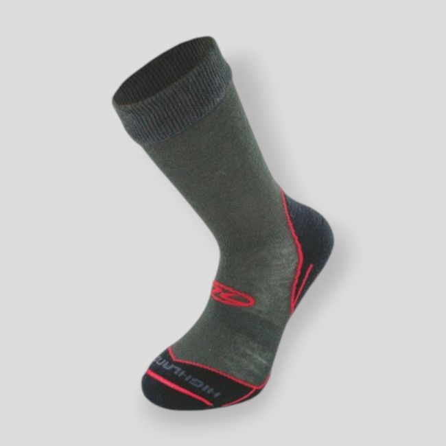 Calzini Coolmax Trek - Grigio/Rosso - Highlander Outdoor