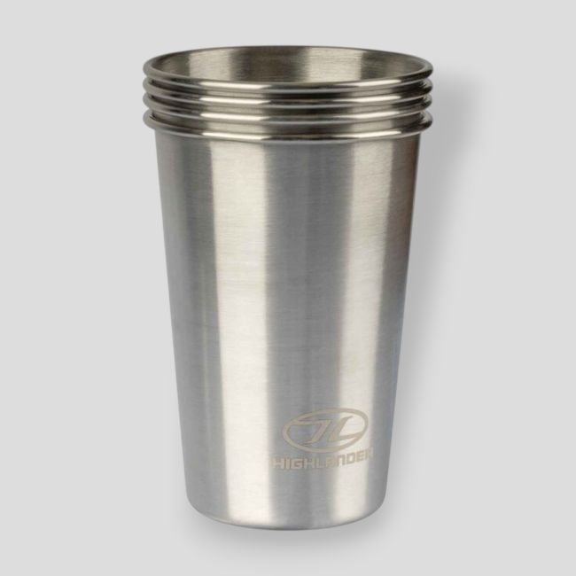 Set mit 4 Edelstahlbechern 500ml - Highlander