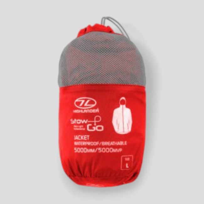 Chaqueta impermeable Stow & Go - Rojo - Highlander Outdoor