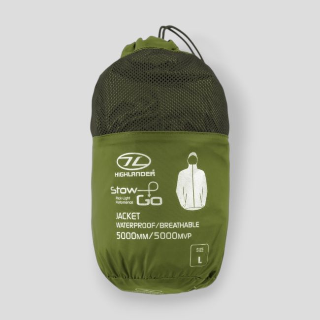 Chaqueta impermeable Stow & Go - Verde Oliva - Highlander Forces