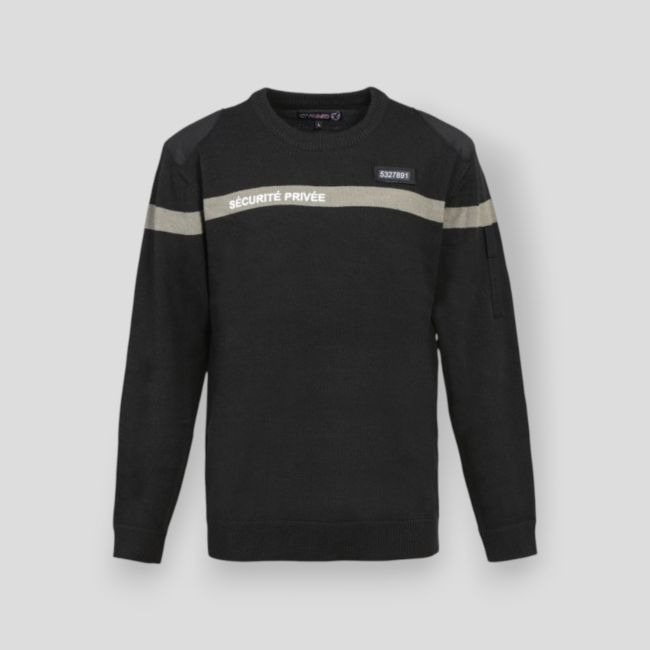 Pull met grijze band Particuliere Beveiliging EVO - Zwart - CityGuard