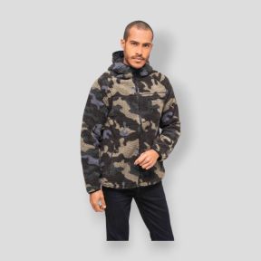 Kapuzen-Fleecejacke darkcamo - Brandit