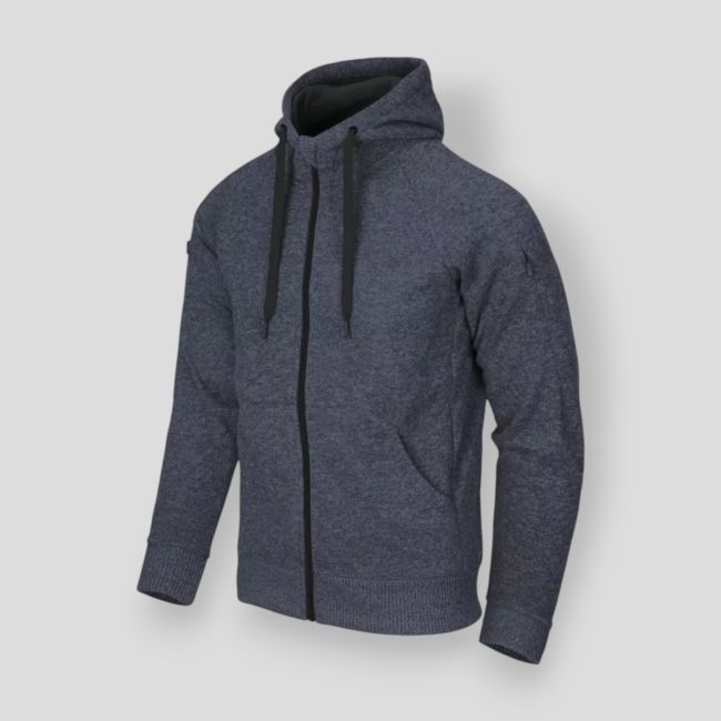 covert tactical hoodie (fullzip)® - melange blue - helikon