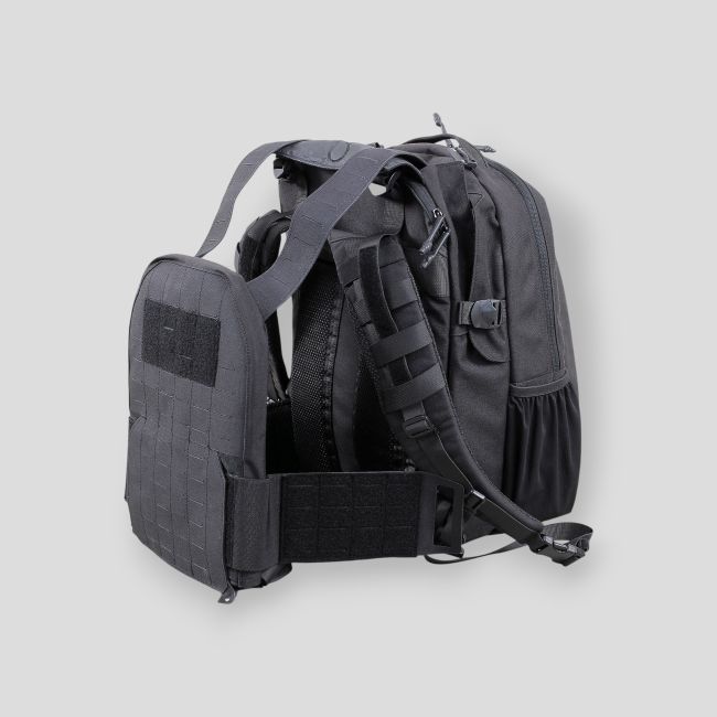 Taktischer Rucksack 33L Faucon mit herausnehmbarer Plattenträger - Schwarz - Patrol Equipement