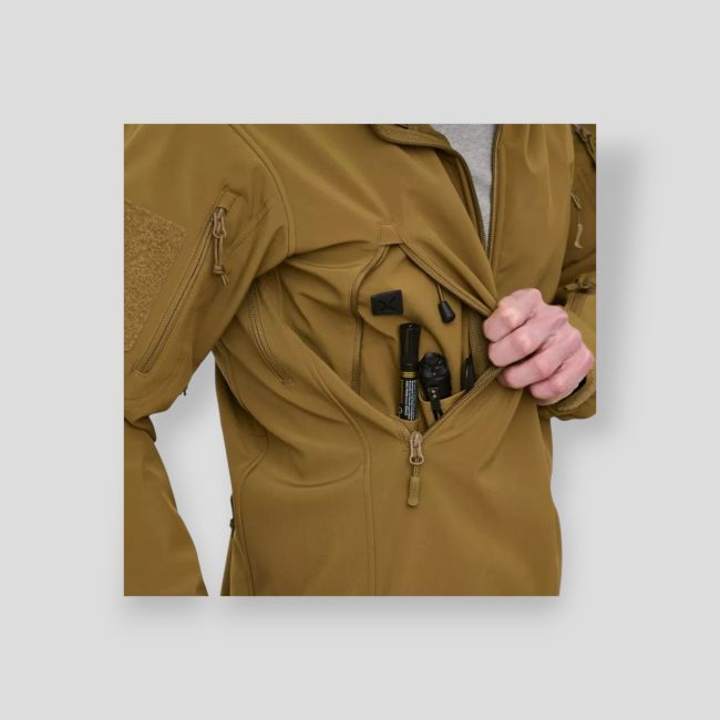 gunfighter jacket - shark skin windblocker - coyote - helikon