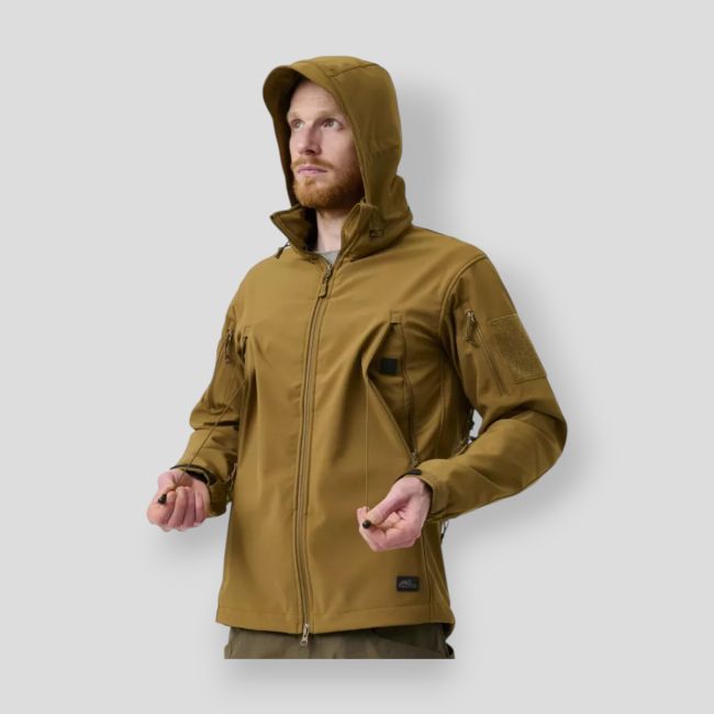gunfighter jacket - shark skin windblocker - coyote - helikon
