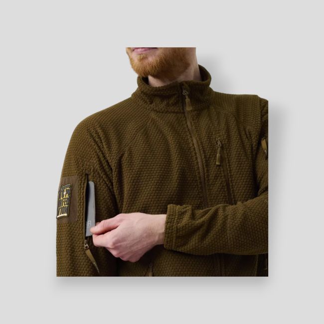 Alpha Tactical Jacket - Grid Fleece - Coyote - Helikon