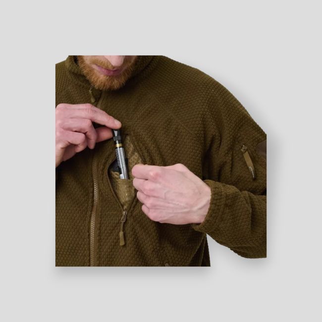 Alpha Tactical Jacket - Grid Fleece - Coyote - Helikon