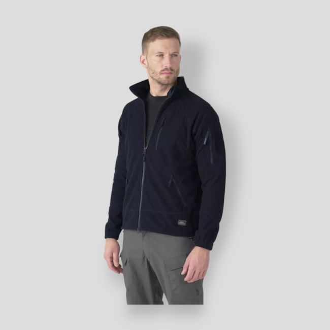 alpha tactical jacket - grid fleece - azul marino - helikon