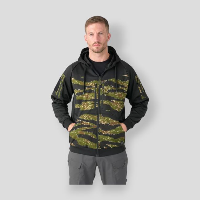 rogue hoodie (fullzip) - black / tiger stripe - helikon