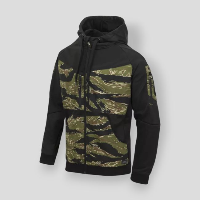 rogue hoodie (fullzip) - black / tiger stripe - helikon