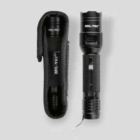 Taktische wiederaufladbare Taschenlampe (450 Lumen) - Schwarz - Mil-Tec