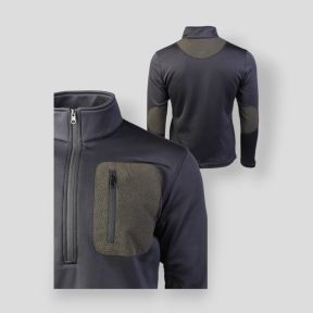 Pull-over avec 1/2 zip Thermo Fleece - Noir - Mil-Tec