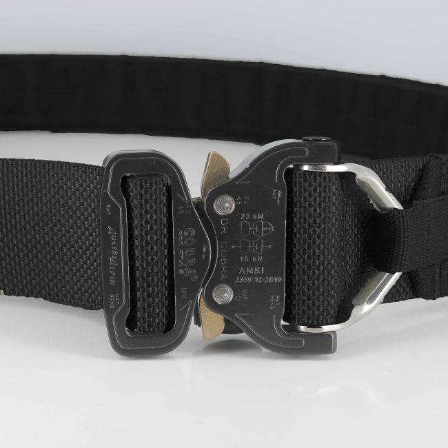 Elite dubbele riem met cobra metalen gesp - Zwart - Trix Tactical