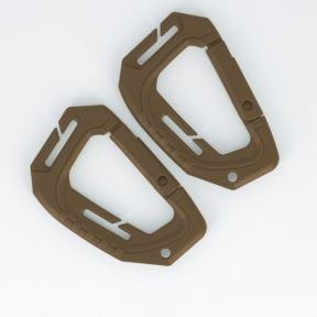 Lot de 2 mousquetons 6cm - Coyote - Trix Tactical