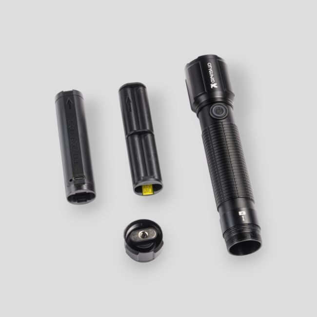 Wiederaufladbare Einsatzlampe (1.000 Lumen) - Schwarz - CityGuard