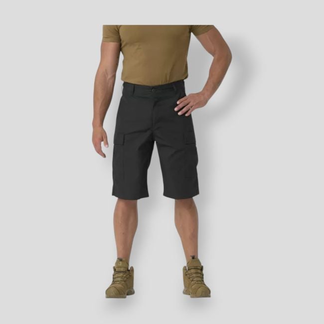 BDU Shorts - Polycotton Ripstop - Schwarz - Helikon