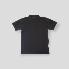 Polo de manga curta respirável com gola de fecho Tropper - Preto - OPEX
