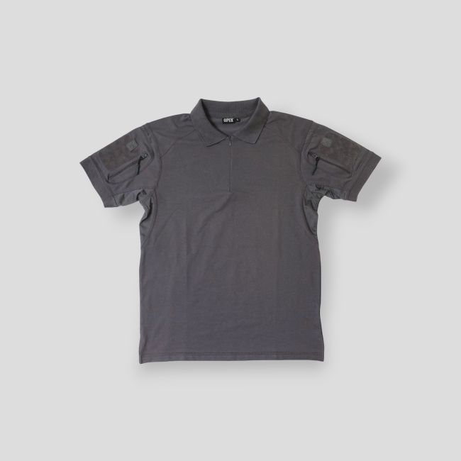 Polo a maniche corte traspirante con collo con zip Tropper - Grigio - OPEX