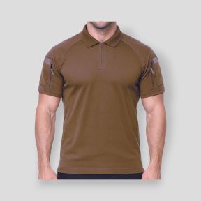 Polo Tropper col zippé spandex 210g - Coyote - OPEX