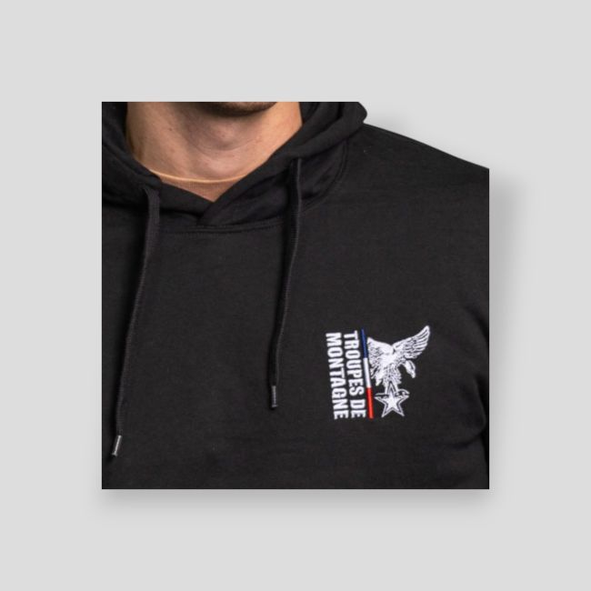 Sweat-shirt brodé Troupes de Montagne Design - Noir - Summit Outdoor Lifestyle