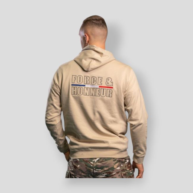 Sweat-shirt brodé Force & Honneur - Light Sand - Summit Outdoor Lifestyle