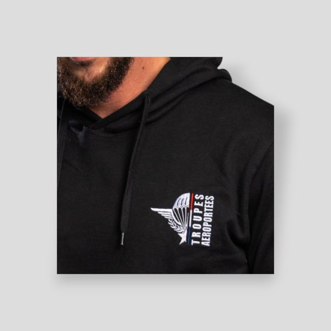 Felpa ricamata Truppe aviotrasportate Design - Nero - Summit Outdoor Lifestyle