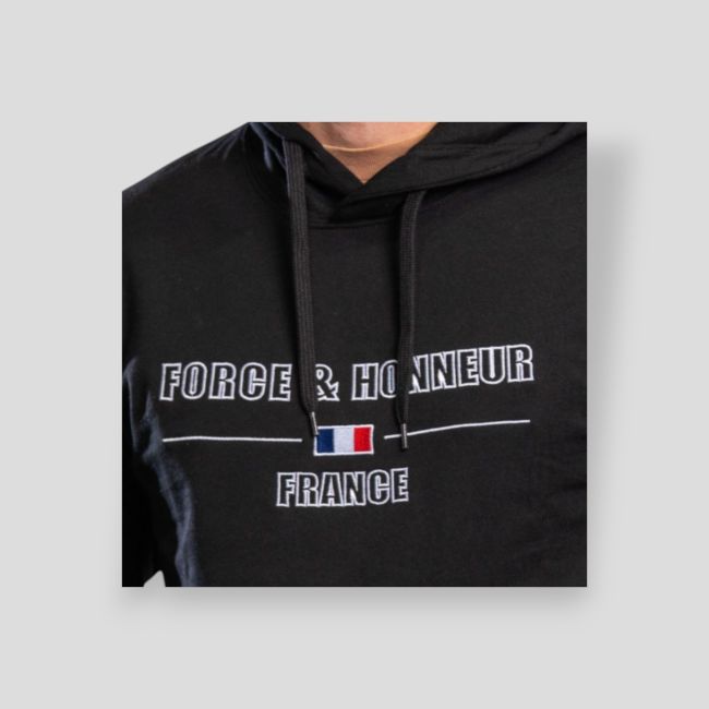 Sudadera bordada Force & Honneur France - Negro - Summit Outdoor Lifestyle