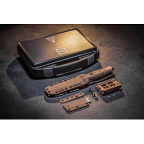 Couteau Le Vengeur + étui kydex + passant ceinture + molle kit + pierre à feu + plaquette affûtage - Tan - TB Outdoor