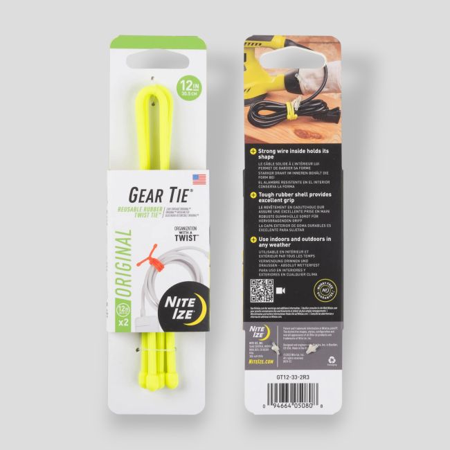 Gear Tie® Herbruikbare Rubber Twist Tie™ 12 in. - 2 Stuks - Coyote