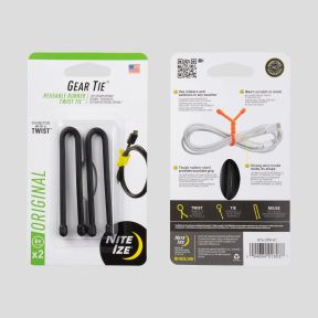 Gear Tie® Reusable Rubber Twist Tie™ 6 in. - 2 Pack - Black - nite ize