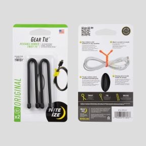 Gear Tie® Reusable Rubber Twist Tie™ 6 in. - 2 Pack - Black - nite ize