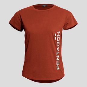Whisper Ladies Tee "Pentagon Vertical" Maroon Red - Pentagon