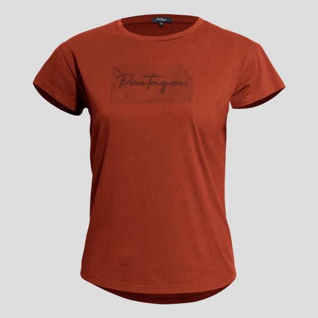 Whisper Ladies Tee "Contour" Maroon Red - Pentagon
